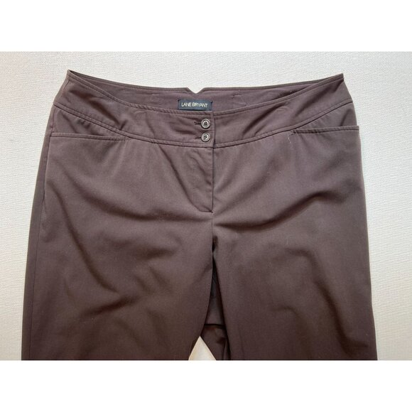 Lane Bryant Women's Capri Pants Flat Front Stretch Size 20 Dark Tan Casual - Picture 4 of 9